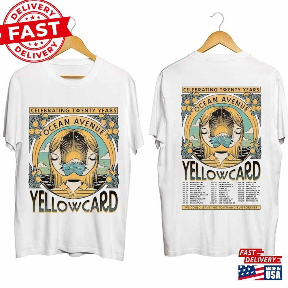 Yellowcard Ocean Avenue 20 Years Tour Shirt Band 2 Sided